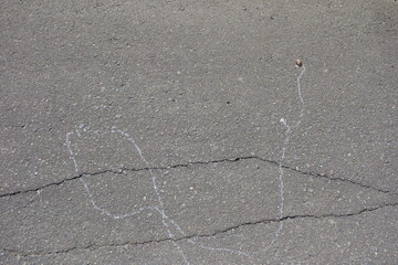 歩道についたカタツムリの軌跡（壁紙用）