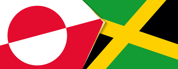 Greenland and Jamaica flags, two vector flags.