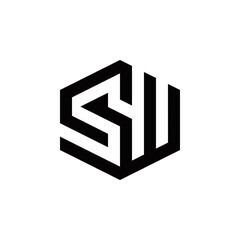 Fototapeta s w sw initial logo design vector symbol graphic idea creative obraz