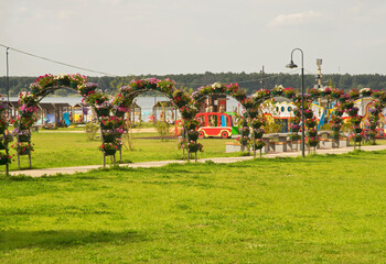 Fototapeta premium Senezh lake in Solnechnogorsk (Sunny Mountain Town). Russia