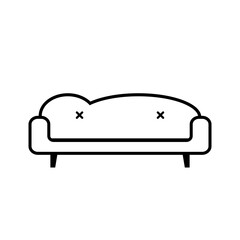 Retro Sofa icon. Couch for living room. Flat line design