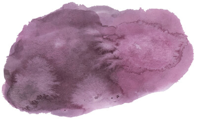 Abstract watercolor violet shapes on white background. Color splashing hand paint vector  watercolours stain texture.