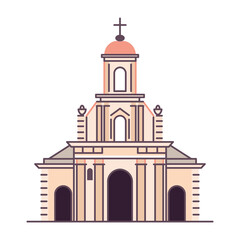 Isolated builder church world construction famous icon- Vector