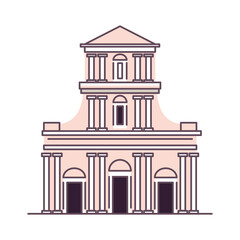 Isolated builder church world construction famous icon- Vector