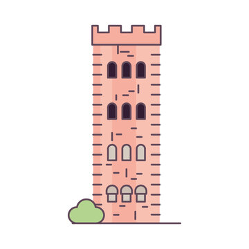 Isolated pissa builder world construction famous icon- Vector