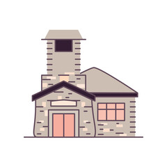 Isolated church builder world construction famous icon- Vector