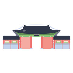 Isolated budokan asia places tourist famous icon- Vector