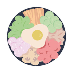 Isolated food asia places tourist famous icon- Vector