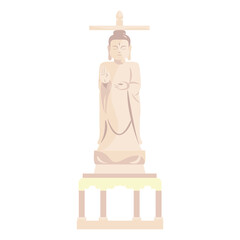 Isolated monument asia places tourist famous icon- Vector