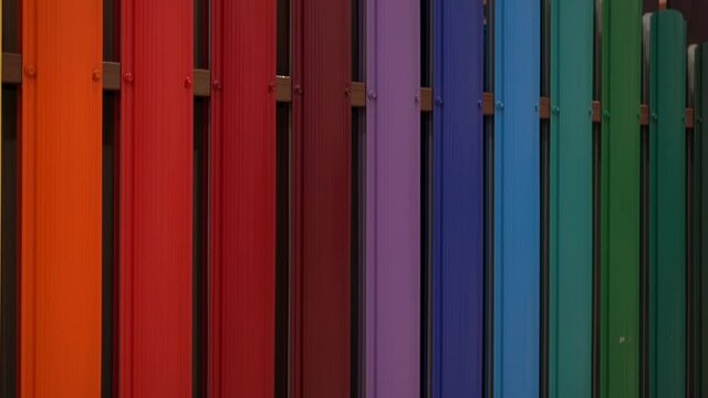 Samples of a color palette for painting a fence