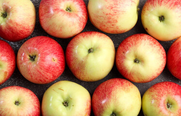 Ripe red green apples background