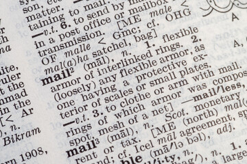 Naklejka premium the dictionary word mail