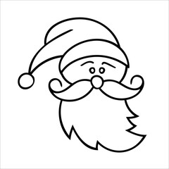 Cute Santa Claus character. Hand drawn Christmas sketches in doodle style. Isolated vector object on a white background. Winter design elements for New year decor, coloring books.