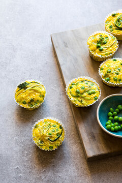 Egg Muffins with peas, broccoli and zucchini