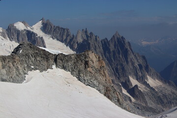 Superb views of the snowy alps from France and Italy around Mont Blanc. 