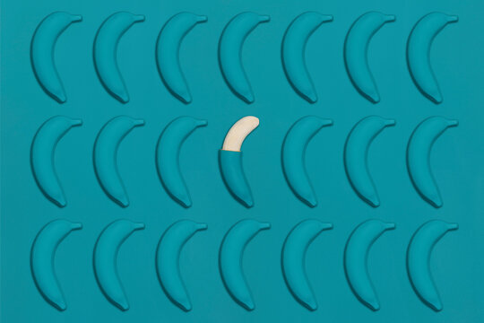 Teal Background With Teal Banana
