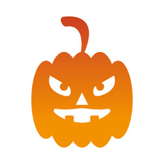 Halloween orange pumpkin silhouette vector design