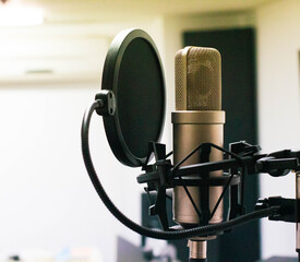 black studio microphone with anti-noise