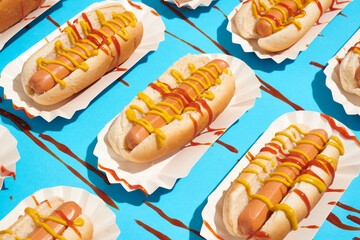 Hot Dogs with Mustard and Ketchup