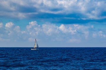 a sailing boat sailing in the sea
