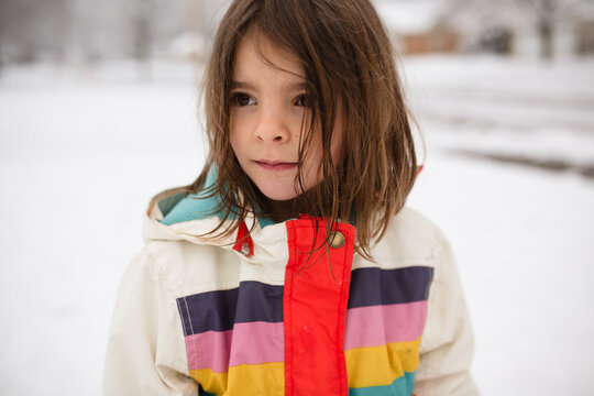 portrait of girl in snow