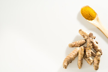 Turmeric powder and fresh turmeric