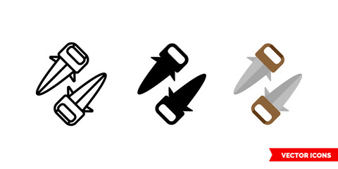 Katar icon of 3 types color, black and white, outline. Isolated vector sign symbol.