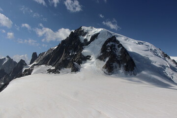 Superb views of the snowy alps from France and Italy around Mont Blanc. 