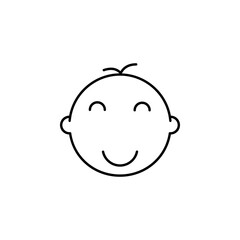Baby, face, smile vector icon