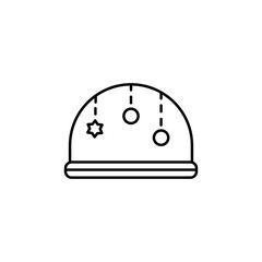 Crib, mobile, toy vector icon