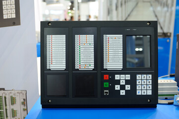 Device microprocessor relay protection and automation placed on a table