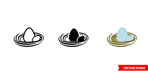 Nest icon of 3 types color, black and white, outline. Isolated vector sign symbol.