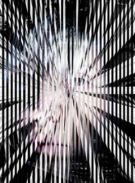 Mystical abstract portrait made in the technique of collage
