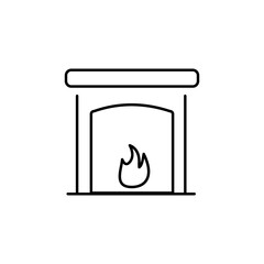 Chimney, fireplace, warm vector icon