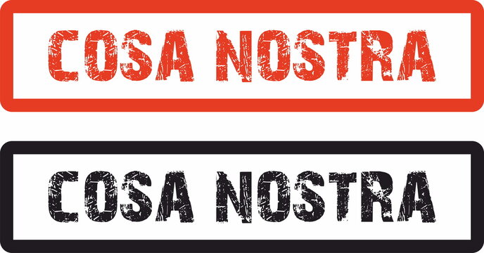 Cosa nostra red stamp on white background 