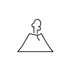 Volcano, eruption, nature vector icon