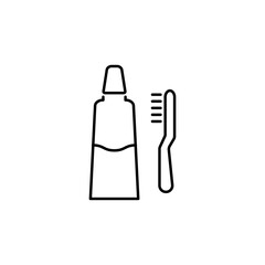 Toothbrush, toothpaste, clean vector icon