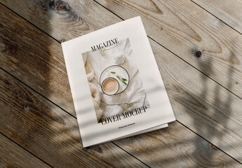 Opened Minimal Magazine Cover Mockup