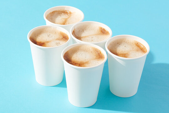 Takeout Coffee on Blue Background