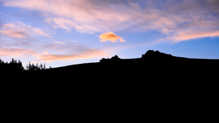 Silhouette of rocky mountains with sen set sky   © SNEHIT PHOTO