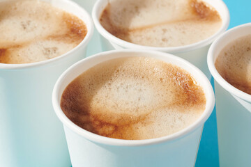 Takeout Coffee on Blue Background