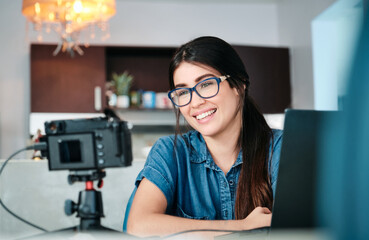 Young Woman Working From Home Making Business Web Conference