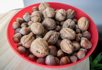 Walnuts and hazelnuts.