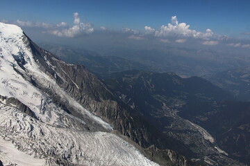 Superb views of the snowy alps from France and Italy around Mont Blanc. 