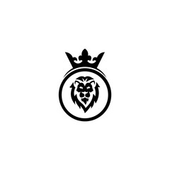 Lion head and crown vector. Elements for brand identity.