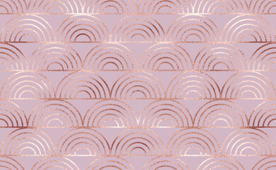 Geometric seamless pattern with gold circle tiles.