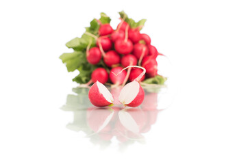 Fresh red radish isolated on white background