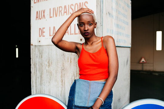 Cool black Woman mid shot portrait