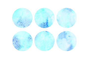 Light blue watercolor paper texture abstract background, elements for your design/logo. Winter mood.