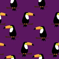 seamless pattern with toucans